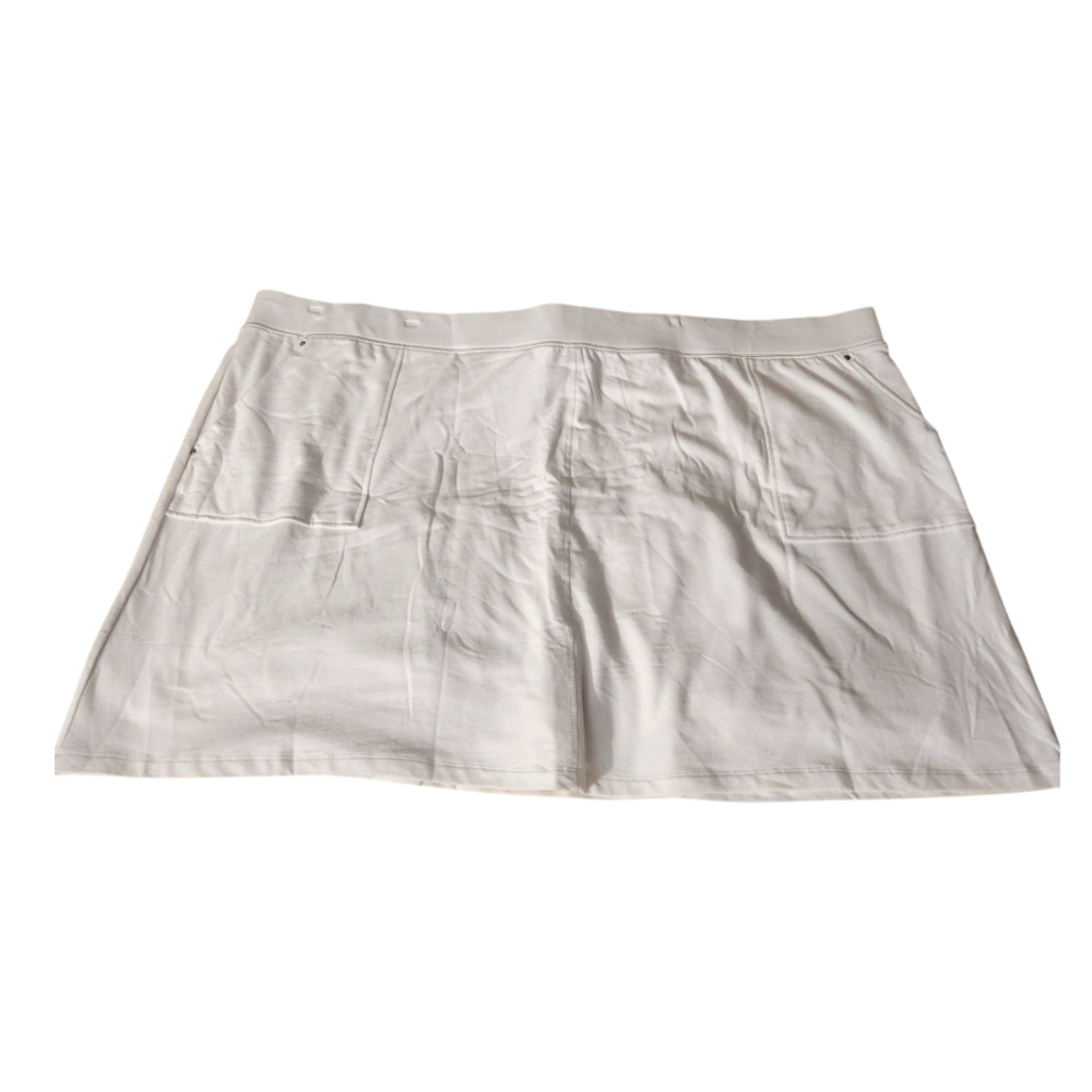 Sport Saavy White Plus Size Cotton Blend Skort 5X